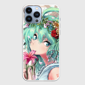 Чехол для iPhone 13 Pro Max с принтом Цветок и Хацуне Мику в Екатеринбурге,  |  | anime | character | geisha | hatsune miku | japan | kimono | manga | style | аниме | вокалоид | девушки | манга | мульт | оружие | сёдзё | сериал | хатсуне мику