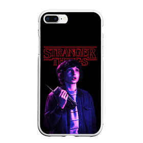 Чехол для iPhone 7Plus/8 Plus матовый с принтом STRANGER THINGS - Майк в Екатеринбурге, Силикон | Область печати: задняя сторона чехла, без боковых панелей | 011 | down | eleven | netflix | season | series | strange | stranger | things | upside | дела | дина | загадочные | монстр | монстры | одиннадцать | очень | сезон | сериал | сериалы | события | странные | ужасы