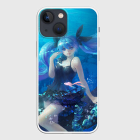 Чехол для iPhone 13 mini с принтом Подводная Хацуне Мику в Екатеринбурге,  |  | anime | character | geisha | hatsune miku | japan | kimono | manga | style | аниме | вокалоид | девушки | манга | мульт | оружие | сёдзё | сериал | хатсуне мику