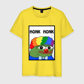 Мужская футболка хлопок с принтом Honk Honk в Екатеринбурге, 100% хлопок | прямой крой, круглый вырез горловины, длина до линии бедер, слегка спущенное плечо. | feels bad man | feels good man | honk honk | pepe | pepe the frog | sad pepe | грустная лягушка | пепе