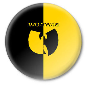Значок с принтом WU TANG CLAN в Екатеринбурге,  металл | круглая форма, металлическая застежка в виде булавки | wu tang | wu tang clan | ву танг | ву танг клан
