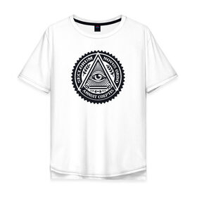 Мужская футболка хлопок Oversize с принтом Новый мировой порядок в Екатеринбурге, 100% хлопок | свободный крой, круглый ворот, “спинка” длиннее передней части | всевидящее око | глаз | дельта | доллар | иллюминаты | масонство | масоны