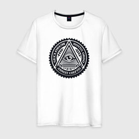 Мужская футболка хлопок с принтом Новый мировой порядок в Екатеринбурге, 100% хлопок | прямой крой, круглый вырез горловины, длина до линии бедер, слегка спущенное плечо. | всевидящее око | глаз | дельта | доллар | иллюминаты | масонство | масоны