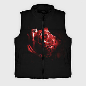 Мужской жилет утепленный 3D с принтом Кровавая роза в Екатеринбурге,  |  | брызги | кровавая роза | кровь | роза | цветы