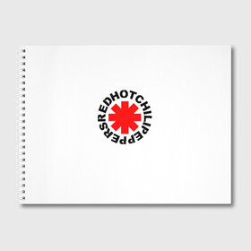 Альбом для рисования с принтом RED HOT CHILI PEPPERS в Екатеринбурге, 100% бумага
 | матовая бумага, плотность 200 мг. | red hot chili peppers | rhcp | ред хот чили пепперс | рхчп
