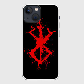 Чехол для iPhone 13 mini с принтом BERSERK logo elements red в Екатеринбурге,  |  | Тематика изображения на принте: anime | anime berserk | berserk | knight | manga | аниме | аниме берсерк | берсерк | манга | рыцарь