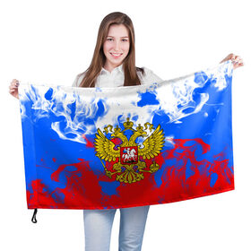 Флаг 3D с принтом RUSSIA Flame Collection в Екатеринбурге, 100% полиэстер | плотность ткани — 95 г/м2, размер — 67 х 109 см. Принт наносится с одной стороны | fire | flame | russia | sport | tricolor | герб | огонь | патриот | патриотизм | пламя | россия | спорт | триколор | флаг россии