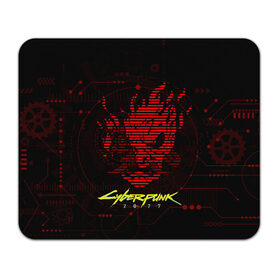 Коврик для мышки прямоугольный с принтом CYBERPUNK 2077 - Самурай в Екатеринбурге, натуральный каучук | размер 230 х 185 мм; запечатка лицевой стороны | 2077 | cyber | cyberpunk | demon | glitch | keanu | logo | punk | reeves | samurai | symbol | team | trauma | глитч | демон | киану | кибер | киберпанк | клан | лого | логотип | огонь | панк | ривз | самурай | символ