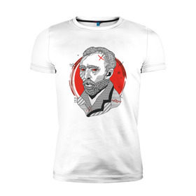 Мужская футболка премиум с принтом Винсент Ван Гог в Екатеринбурге, 92% хлопок, 8% лайкра | приталенный силуэт, круглый вырез ворота, длина до линии бедра, короткий рукав | Тематика изображения на принте: 