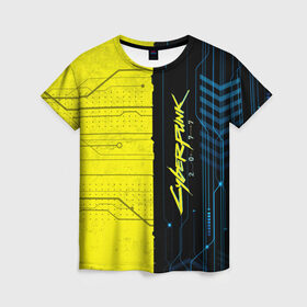 Женская футболка 3D с принтом CYBERPUNK 2077 в Екатеринбурге, 100% полиэфир ( синтетическое хлопкоподобное полотно) | прямой крой, круглый вырез горловины, длина до линии бедер | 2077 | cyber | cyberpunk | demon | glitch | keanu | logo | punk | reeves | samurai | symbol | team | trauma | глитч | демон | киану | кибер | киберпанк | клан | лого | логотип | огонь | панк | ривз | самурай | символ