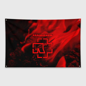 Флаг-баннер с принтом RAMMSTEIN в Екатеринбурге, 100% полиэстер | размер 67 х 109 см, плотность ткани — 95 г/м2; по краям флага есть четыре люверса для крепления | lindemann | rammstein | рамштайн | тилль линдеманн