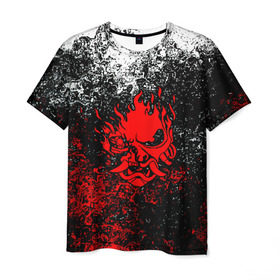 Мужская футболка 3D с принтом SAMURAI KEANU REEVES в Екатеринбурге, 100% полиэфир | прямой крой, круглый вырез горловины, длина до линии бедер | cyberpunk | cyberpunk 2077 | samurai | киберпанк