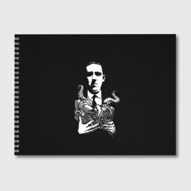 Альбом для рисования с принтом Лавкрафт в Екатеринбурге, 100% бумага
 | матовая бумага, плотность 200 мг. | cthulhu | cthulhu fhtagn | lovecraft | ктулху
