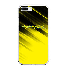 Чехол для iPhone 7Plus/8 Plus матовый с принтом Cyberpunk 2077 (Yellow) в Екатеринбурге, Силикон | Область печати: задняя сторона чехла, без боковых панелей | Тематика изображения на принте: 3d | cyberpunk 2077 | red | абстракция | геометрия | игра | киберпанк 2077 | красный | лого | логотип | надпись | стиль | текстура