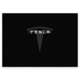 Поздравительная открытка с принтом TESLA (1) в Екатеринбурге, 100% бумага | плотность бумаги 280 г/м2, матовая, на обратной стороне линовка и место для марки
 | Тематика изображения на принте: elon | elon musk | musk | space | tesla | автолюбитель | автомобиль | илон маск | тесла