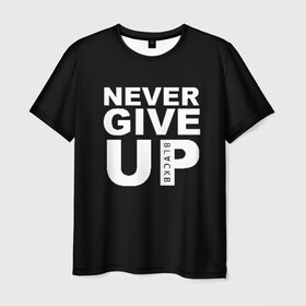 Мужская футболка 3D с принтом NEVER GIVE UP САЛАХ в Екатеринбурге, 100% полиэфир | прямой крой, круглый вырез горловины, длина до линии бедер | Тематика изображения на принте: liverpool | never give up | salah | ливерпуль | салах
