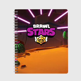 Тетрадь с принтом Brawl Stars в Екатеринбурге, 100% бумага | 48 листов, плотность листов — 60 г/м2, плотность картонной обложки — 250 г/м2. Листы скреплены сбоку удобной пружинной спиралью. Уголки страниц и обложки скругленные. Цвет линий — светло-серый
 | brawl | bs | fails | leon | stars | supercell | tick | бой | босс | бравл | броубол | бс | герои | драка | звезд | осада | сейф | старс | цель