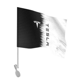 Флаг для автомобиля с принтом TESLA (2) в Екатеринбурге, 100% полиэстер | Размер: 30*21 см | elon | elon musk | musk | space | tesla | автолюбитель | автомобиль | илон маск | тесла