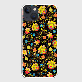 Чехол для iPhone 13 с принтом Хохлома в Екатеринбурге,  |  | листья | хохлома | цветы