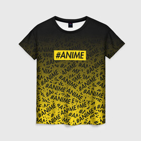 Женская футболка 3D с принтом ANIME в Екатеринбурге, 100% полиэфир ( синтетическое хлопкоподобное полотно) | прямой крой, круглый вырез горловины, длина до линии бедер | ahegao | anime | kawai | kowai | oppai | otaku | senpai | sugoi | waifu | yandere | аниме | ахегао | ковай | культура | отаку | сенпай | тренд | яндере