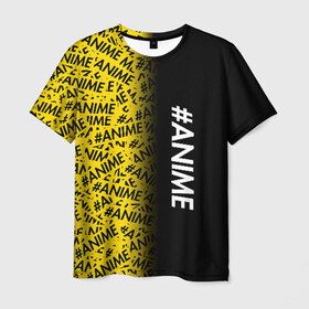 Мужская футболка 3D с принтом ANIME в Екатеринбурге, 100% полиэфир | прямой крой, круглый вырез горловины, длина до линии бедер | ahegao | anime | kawai | kowai | oppai | otaku | senpai | sugoi | waifu | yandere | аниме | ахегао | ковай | культура | отаку | сенпай | тренд | яндере