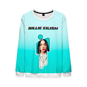 Мужской свитшот 3D с принтом Billie Eilish в Екатеринбурге, 100% полиэстер с мягким внутренним слоем | круглый вырез горловины, мягкая резинка на манжетах и поясе, свободная посадка по фигуре | ayelish | bad guy | bellyache | bilie eilish | bilie elish | billie | billie eilish | eilish | electronic | elish | music | билли айлиш | эйлиш | элиш