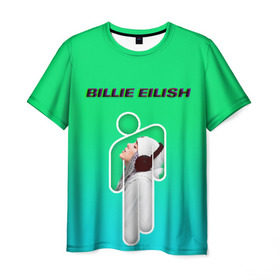 Мужская футболка 3D с принтом Billie Eilish в Екатеринбурге, 100% полиэфир | прямой крой, круглый вырез горловины, длина до линии бедер | ayelish | bad guy | bellyache | bilie eilish | bilie elish | billie | billie eilish | eilish | electronic | elish | music | билли айлиш | эйлиш | элиш