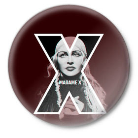 Значок с принтом MADAMEX в Екатеринбурге,  металл | круглая форма, металлическая застежка в виде булавки | madamex | madonna | newalbom | мадонна | певица