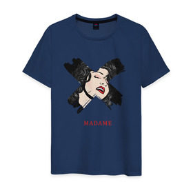 Мужская футболка хлопок с принтом X Madame в Екатеринбурге, 100% хлопок | прямой крой, круглый вырез горловины, длина до линии бедер, слегка спущенное плечо. | madamex | madonna | newalbom | мадонна | певица