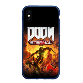 Чехол для iPhone XS Max матовый с принтом DOOM Eternal в Екатеринбурге, Силикон | Область печати: задняя сторона чехла, без боковых панелей | 2019 | bethesda | demon | doom | eternal | ethernal | game | games | logo | monster | runes | демон | дум | дуум | етернал | игра | игры | какодемон | кровь | лого | логотип | монстр | монстры | руны | символ | этернал