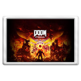 Магнит 45*70 с принтом DOOM Eternal в Екатеринбурге, Пластик | Размер: 78*52 мм; Размер печати: 70*45 | 2019 | bethesda | demon | doom | eternal | ethernal | game | games | logo | monster | runes | демон | дум | дуум | етернал | игра | игры | какодемон | кровь | лого | логотип | монстр | монстры | руны | символ | этернал