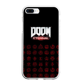 Чехол для iPhone 7Plus/8 Plus матовый с принтом DOOM Eternal в Екатеринбурге, Силикон | Область печати: задняя сторона чехла, без боковых панелей | 2019 | bethesda | demon | doom | eternal | ethernal | game | games | logo | monster | runes | демон | дум | дуум | етернал | игра | игры | какодемон | кровь | лого | логотип | монстр | монстры | руны | символ | этернал