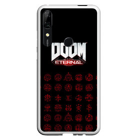 Чехол для Honor P Smart Z с принтом DOOM Eternal в Екатеринбурге, Силикон | Область печати: задняя сторона чехла, без боковых панелей | Тематика изображения на принте: 2019 | bethesda | demon | doom | eternal | ethernal | game | games | logo | monster | runes | демон | дум | дуум | етернал | игра | игры | какодемон | кровь | лого | логотип | монстр | монстры | руны | символ | этернал