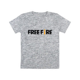 Детская футболка хлопок с принтом Free Fire в Екатеринбурге, 100% хлопок | круглый вырез горловины, полуприлегающий силуэт, длина до линии бедер | battlegrounds | fire | free | garena | гарена | фаер | фри