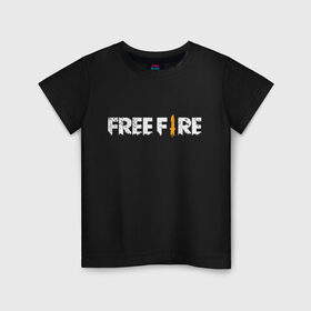 Детская футболка хлопок с принтом Garena Free Fire в Екатеринбурге, 100% хлопок | круглый вырез горловины, полуприлегающий силуэт, длина до линии бедер | battlegrounds | fire | free | garena | гарена | фаер | фри