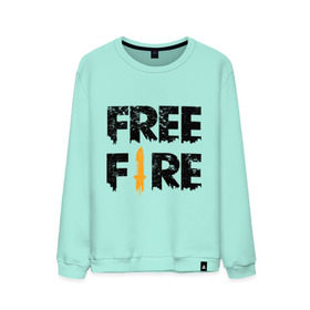 Мужской свитшот хлопок с принтом Free Fire logo в Екатеринбурге, 100% хлопок |  | battlegrounds | fire | free | garena | гарена | фаер | фри