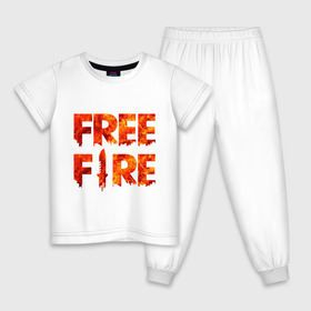 Детская пижама хлопок с принтом Free Fire в Екатеринбурге, 100% хлопок |  брюки и футболка прямого кроя, без карманов, на брюках мягкая резинка на поясе и по низу штанин
 | Тематика изображения на принте: battlegrounds | fire | free | garena | гарена | фаер | фри