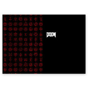 Поздравительная открытка с принтом DOOM - Руны в Екатеринбурге, 100% бумага | плотность бумаги 280 г/м2, матовая, на обратной стороне линовка и место для марки
 | Тематика изображения на принте: 2019 | bethesda | demon | doom | eternal | ethernal | game | games | logo | monster | runes | демон | дум | дуум | етернал | игра | игры | какодемон | кровь | лого | логотип | монстр | монстры | руны | символ | этернал