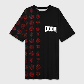 Платье-футболка 3D с принтом DOOM   Руны в Екатеринбурге,  |  | 2019 | bethesda | demon | doom | eternal | ethernal | game | games | logo | monster | runes | демон | дум | дуум | етернал | игра | игры | какодемон | кровь | лого | логотип | монстр | монстры | руны | символ | этернал