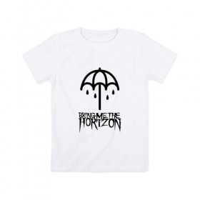 Детская футболка хлопок с принтом BRING ME THE HORIZON в Екатеринбурге, 100% хлопок | круглый вырез горловины, полуприлегающий силуэт, длина до линии бедер | bmth | bring me the horizon