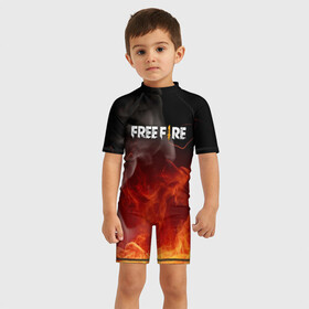 Детский купальный костюм 3D с принтом GARENA FREE FIRE  в Екатеринбурге, Полиэстер 85%, Спандекс 15% | застежка на молнии на спине | free fire | garena free fire | гарена 3 | гарена фри | гарена фри фаер | гарено. | игра garena