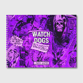 Альбом для рисования с принтом WATCH DOGS в Екатеринбурге, 100% бумага
 | матовая бумага, плотность 200 мг. | ded sec | hacker | legion | watch dogs | watch dogs 2 | watch dogs legion | легион | хакер
