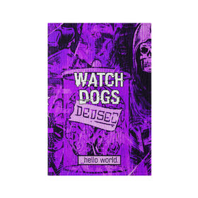 Обложка для паспорта матовая кожа с принтом WATCH DOGS в Екатеринбурге, натуральная матовая кожа | размер 19,3 х 13,7 см; прозрачные пластиковые крепления | Тематика изображения на принте: ded sec | hacker | legion | watch dogs | watch dogs 2 | watch dogs legion | легион | хакер