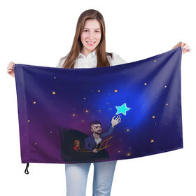 Флаг 3D с принтом JONY Звезда в Екатеринбурге, 100% полиэстер | плотность ткани — 95 г/м2, размер — 67 х 109 см. Принт наносится с одной стороны | jony | звезда | лали | певец | тыменяпленила | янея