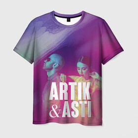 Мужская футболка 3D с принтом Asti & Artik в Екатеринбурге, 100% полиэфир | прямой крой, круглый вырез горловины, длина до линии бедер | 7 | astiartik | грустныйдэнс | невероятно | неделимы | подгипнозом
