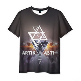 Мужская футболка 3D с принтом ARTIK & ASTI 7 в Екатеринбурге, 100% полиэфир | прямой крой, круглый вырез горловины, длина до линии бедер | 7 | astiartik | грустныйдэнс | невероятно | неделимы | подгипнозом