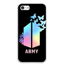 Чехол для iPhone 5/5S матовый с принтом BTS ARMY в Екатеринбурге, Силикон | Область печати: задняя сторона чехла, без боковых панелей | army | bangtan boys | beyond the scene | bts | k pop | kpop | love yourself | бтс | к поп