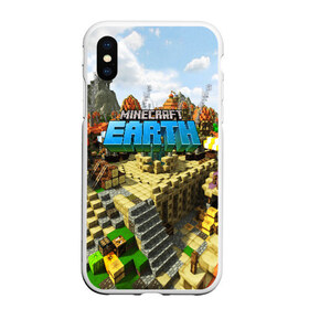 Чехол для iPhone XS Max матовый с принтом MINECRAFT EARTH в Екатеринбурге, Силикон | Область печати: задняя сторона чехла, без боковых панелей | craft | creeper | dungeon | dungeons | earth | game | logo | mine | minecraft | mobile | online | дунгеонс | земля | зомбиы | игра | крипер | лого | майкрафт | майнкрафт | мобайл | онлайн | подземелье | подземелья