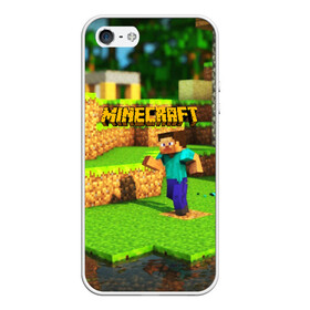 Чехол для iPhone 5/5S матовый с принтом MINECRAFT в Екатеринбурге, Силикон | Область печати: задняя сторона чехла, без боковых панелей | craft | creeper | dungeon | dungeons | earth | game | logo | mine | minecraft | mobile | online | дунгеонс | земля | зомбиы | игра | крипер | лого | майкрафт | майнкрафт | мобайл | онлайн | подземелье | подземелья