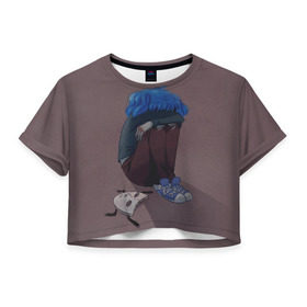 Женская футболка Cropp-top с принтом Sally face в Екатеринбурге, 100% полиэстер | круглая горловина, длина футболки до линии талии, рукава с отворотами | sally face | маска | сали | салли | салли кромсалли | фейс | фишер
